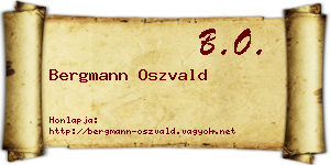 Bergmann Oszvald névjegykártya